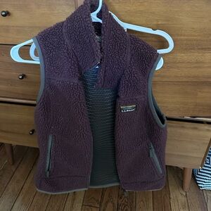 L.L. Bean  Sherpa Fleece Vest - Plum
